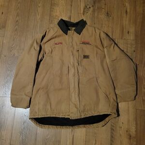 Dickies Brand Tan Work Coat with Dark Corduroy Collar